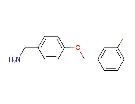 Molecular Structure of 849805-95-4 (Benzenemethanamine, 4-[(3-fluorophenyl)methoxy]-)
