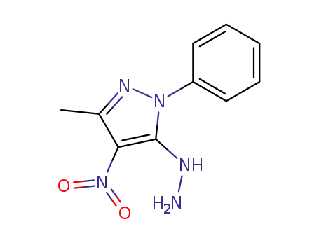 Molecular Structure of 86538-56-9 (N-(3-methyl-4-nitro-1-phenyl-1H-pyrazol-5-yl)hydrazine)