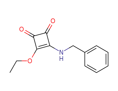 Molecular Structure of 144913-06-4 (3-(BENZYLAMINO)-4-ETHOXYCYCLOBUT-3-ENE-1,2-DIONE)