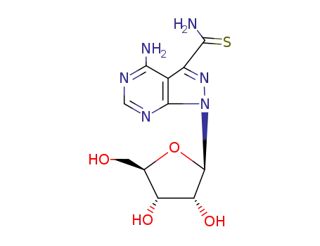Molecular Structure of 55559-54-1 (4-amino-1-pentofuranosyl-1H-pyrazolo[3,4-d]pyrimidine-3-carbothioamide)