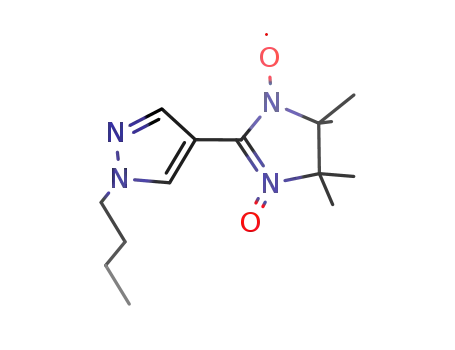 Molecular Structure of 872209-62-6 (4,4,5,5-pentamethyl-2-(1'-n-butyl-pyrazole-4'-yl)-4,5-dihydro-1H-imidazolyl-3-oxide-1-oxyl)