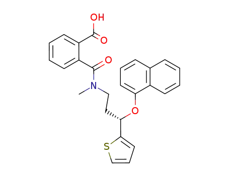 Molecular Structure of 199191-67-8 (2-[[Methyl[(3S)-3-(1-naphthalenyloxy)-3-(2-thienyl)propyl]aMino]carbonyl]benzoic Acid)