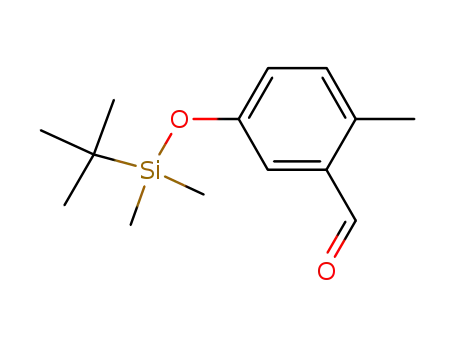Molecular Structure of 894077-56-6 (Benzaldehyde, 5-[[(1,1-dimethylethyl)dimethylsilyl]oxy]-2-methyl-)