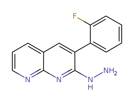 Molecular Structure of 1153668-72-4 (2-hydrazino-3-(2-fluorophenyl)-1,8-naphthyridine)