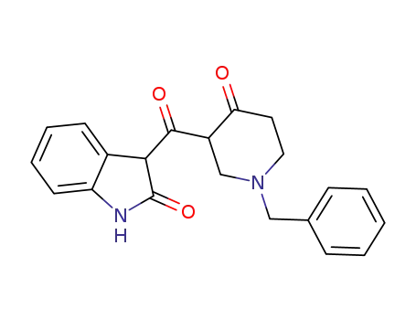 Molecular Structure of 82756-42-1 (3-<(1-Benzyl-4-oxo-3-piperidyl)carbonyl>-1,3-dihydro-2H-indol-2-on)