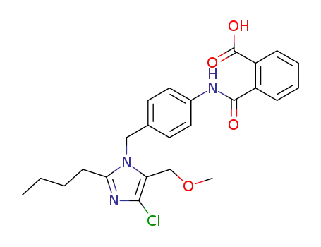 Molecular Structure of 114798-41-3 (Benzoic acid,
2-[[[4-[[2-butyl-4-chloro-5-(methoxymethyl)-1H-imidazol-1-yl]methyl]phen
yl]amino]carbonyl]-)
