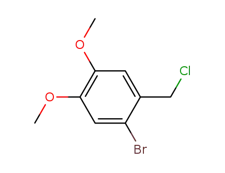 Molecular Structure of 54370-01-3 (1-bromo-2-(chloromethyl)-4,5-dimethoxy-benzene)