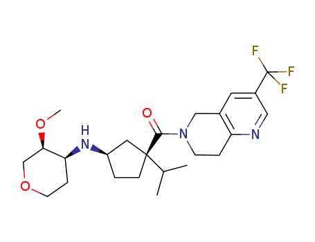 1,5-Anhydro-2,3-dideoxy-3-{[(1R,3S)-3-isopropyl-3-{[3-(trifluormethyl)-7,8-dihydro-1,6-naphthyridin-6(5H)-yl]carbonyl}cyclopentyl]amino}-4-O-methyl-D-erythro-pentitol