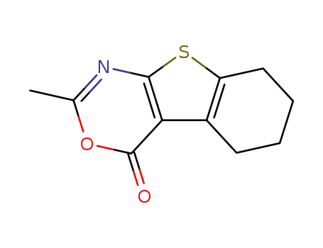 Molecular Structure of 13130-47-7 (5,6,7,8-tetrahydro-2-methyl-4H-[1]benzothieno[2,3-d][1,3]oxazin-4-one)