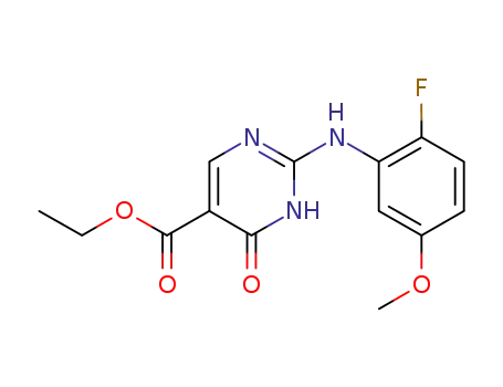 2-(2-fluoro-5-methoxy-phenylamino)-6-oxo-1,6-dihydro-pyrimidine-5-carboxylic acid ethyl ester