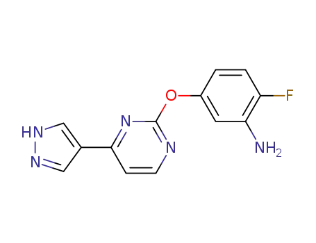 5-(4-(1H-pyrazol-4-yl)pyrimidin-2-yloxy)-2-fluorobenzenamine