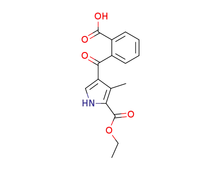 Molecular Structure of 151646-81-0 (2-<<2-(ethoxycarbonyl)-3-methyl-1H-pyrrol-4-yl>carbonyl>benzoic acid)