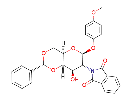 Molecular Structure of 138906-43-1 (4-METHOXYPHENYL 4,6-O-BENZYLIDENE-2-DEOXY-2-PHTHALIMIDO-BETA-D-GLUCOPYRANOSIDE)