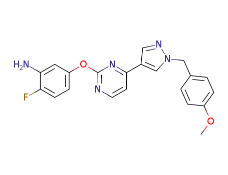 5-(4-(1-(4-methoxybenzyl)-1H-pyrazol-4-yl)pyrimidin-2-yloxy)-2-fluorobenzenamine