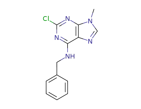 Molecular Structure of 101622-53-1 (2-CHLORO-6-BENZYLAMINO-9-METHYLPURINE)