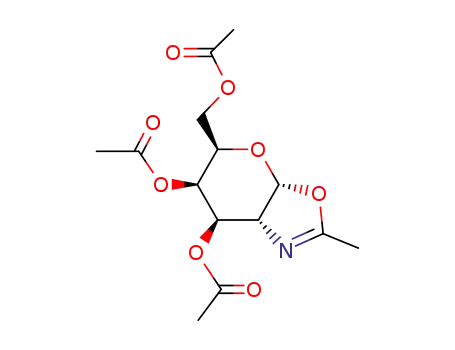 Molecular Structure of 10378-06-0 (5H-Pyrano[3,2-d]oxazole-5-methanol,
6,7-bis(acetyloxy)-3a,6,7,7a-tetrahydro-2-methyl-, acetate (ester))