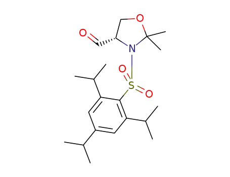 Molecular Structure of 1352790-95-4 ((S)-2,2-dimethyl-3-((2,4,6-triisopropylphenyl)sulfonyl)-1,3-oxazolidine-4-carbaldehyde)