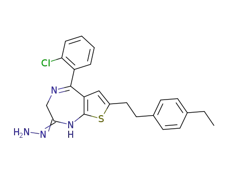 [5-(2-Chloro-phenyl)-7-[2-(4-ethyl-phenyl)-ethyl]-1,3-dihydro-thieno[2,3-e][1,4]diazepin-(2Z)-ylidene]-hydrazine