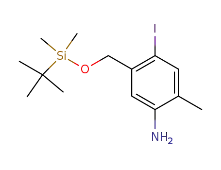 Molecular Structure of 389091-74-1 (Benzenamine,
5-[[[(1,1-dimethylethyl)dimethylsilyl]oxy]methyl]-4-iodo-2-methyl-)