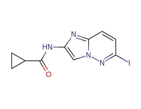 Molecular Structure of 1005787-88-1 (N-(6-iodoimidazo[1,2-b]pyridazin-2-yl)cyclopropanecarboxamide)