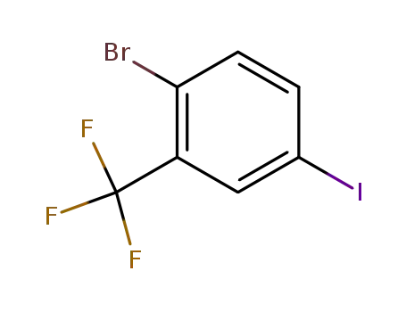 Molecular Structure of 364-11-4 (1-BROMO-4-IODO-2-(TRIFLUOROMETHYL)BENZENE)
