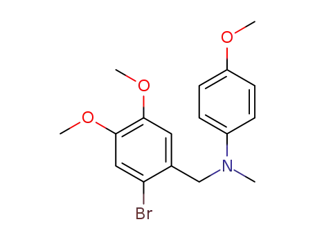 Molecular Structure of 1394134-51-0 (N-(2-bromo-4,5-dimethoxybenzyl)-4-methoxy-N-methylaniline)