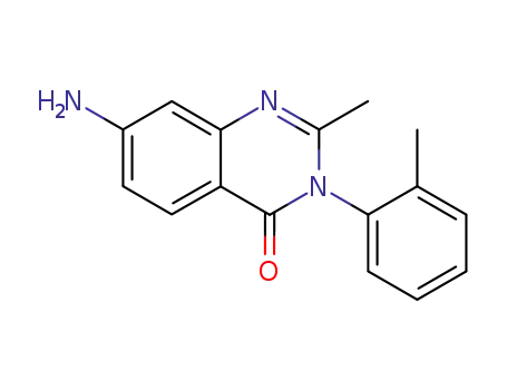 Molecular Structure of 734-44-1 (4(3H)-Quinazolinone, 7-amino-2-methyl-3-(2-methylphenyl)-)