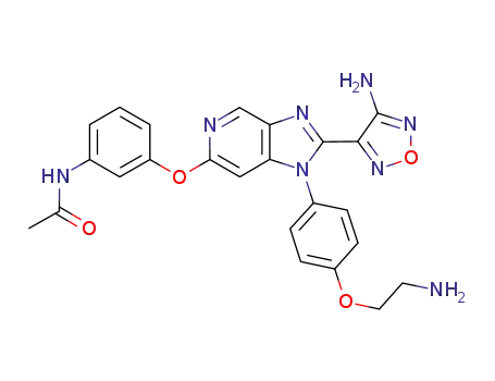 Acetamide,
N-[3-[[1-[4-(2-aminoethoxy)phenyl]-2-(4-amino-1,2,5-oxadiazol-3-yl)-1H
-imidazo[4,5-c]pyridin-6-yl]oxy]phenyl]-