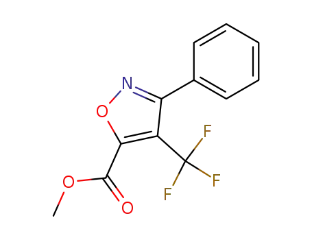 Molecular Structure of 104721-34-8 (5-Isoxazolecarboxylic acid, 3-phenyl-4-(trifluoromethyl)-, methyl ester)