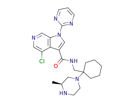 4-chloro-N-({1-[(3S)-3-methylpiperazin-1-yl]cyclohexyl}methyl)-1-pyrimidin-2-yl-1H-pyrrolo[2,3-c]pyridine-3-carboxamide
