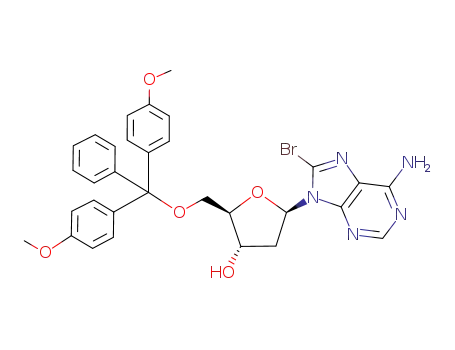 5-(6-amino-8-bromo-9H-purin-9-yl)-2-((bis(4-methoxyphenyl)(phenyl)methoxy)methyl)tetrahydrofuran-3-ol