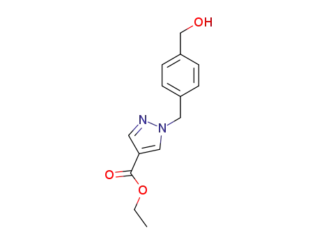 Molecular Structure of 1357956-12-7 (ethyl 1-(4-(hydroxymethyl)benzyl)-1H-pyrazole-4-carboxylate)