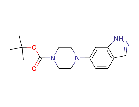 Molecular Structure of 744219-43-0 (tert-Butyl 4-(1H-indazol-6-yl)piperazine-1-carboxylate)