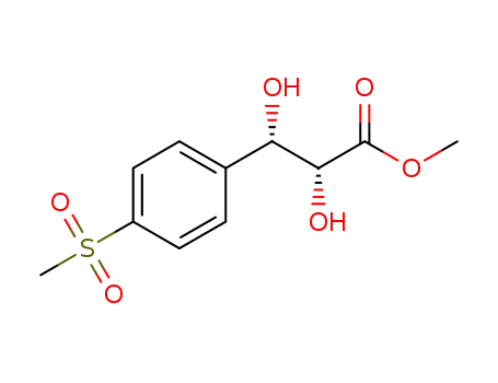 Molecular Structure of 1373543-39-5 (methyl (2R,3S)-2,3-dihydroxy-3-[4-(methylsulfonyl)phenyl]propanoate)