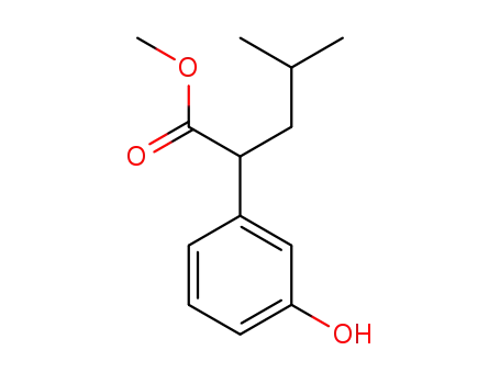 Molecular Structure of 1257397-44-6 (Methyl 2-(3-hydroxyphenyl)-4-methylpentanoate)