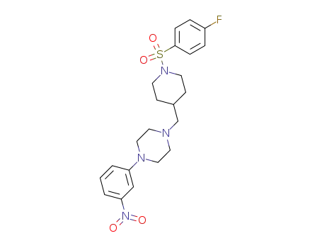 Molecular Structure of 740873-48-7 (1-[1-(4-fluorobenzenesulfonyl)piperidin-4-ylmethyl]-4-(3-nitrophenyl)piperazine)