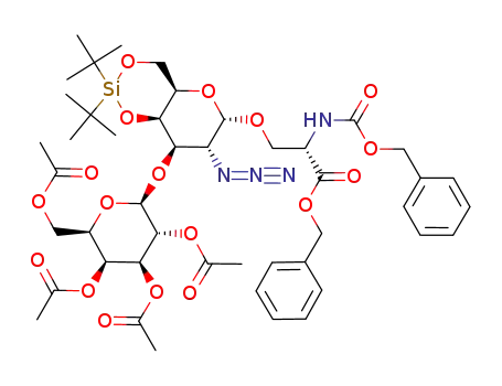 (S)-3-[(4aR,6S,7R,8R,8aR)-7-Azido-2,2-di-tert-butyl-8-((2R,3R,4S,5S,6R)-3,4,5-triacetoxy-6-acetoxymethyl-tetrahydro-pyran-2-yloxy)-hexahydro-1,3,5-trioxa-2-sila-naphthalen-6-yloxy]-2-benzyloxycarbonylamino-propionic acid benzyl ester