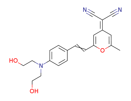 Molecular Structure of 119438-04-9 (Propanedinitrile,
[2-[2-[4-[bis(2-hydroxyethyl)amino]phenyl]ethenyl]-6-methyl-4H-pyran-4-
ylidene]-)
