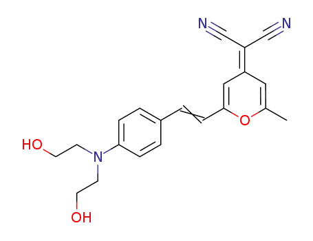 Molecular Structure of 119438-04-9 (Propanedinitrile,
[2-[2-[4-[bis(2-hydroxyethyl)amino]phenyl]ethenyl]-6-methyl-4H-pyran-4-
ylidene]-)