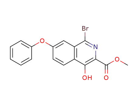 Molecular Structure of 1455091-21-0 (1-bromo-4-hydroxy-7-phenoxyisoquinoline-3-carboxylic acid methyl ester)