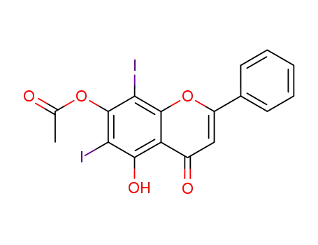 4H-1-Benzopyran-4-one, 7-(acetyloxy)-5-hydroxy-6,8-diiodo-2-phenyl-