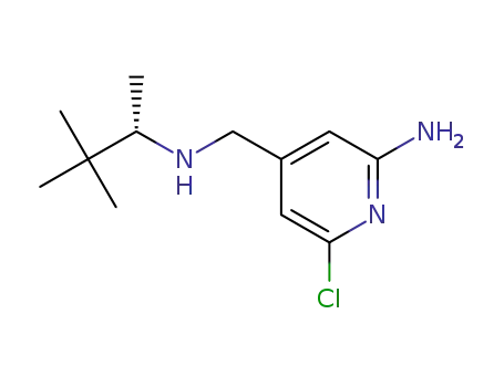 Molecular Structure of 1365839-50-4 (6-chloro-4-({[(1S)-1,2,2-trimethylpropyl]amino}methyl)-2-pyridinamine)