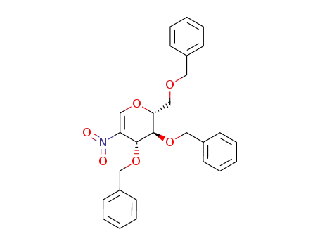 Molecular Structure of 117136-22-8 (3,4,6-tri-O-benzyl-1,2-dideoxy-2-nitro-D-arabino-hex-1-enopyranose)
