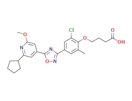 4-(2-chloro-4-(5-(2-cyclopentyl-6-methoxypyridin-4-yl)-1,2,4-oxadiazol-3-yl)-6-methylphenoxy)butanoic acid