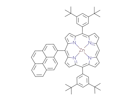 Molecular Structure of 1246450-05-4 (10,20-bis(3,5-di-tert-butylphenyl)-5-(1-pyrenyl)porphyrinato(2-)-κN21,κN22,κN23,κN24 zinc(II))