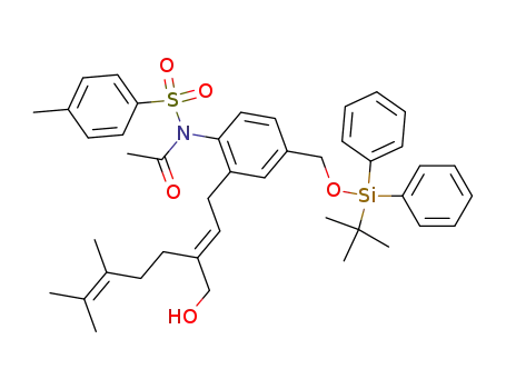 (2E)-2-<2-<2-acetyl(p-toluenesulfonyl)amino-5-(tert-butyldiphenylsilyl)oxymethylphenyl>ethylidene>-5,6-dimethyl-5-hepten-1-ol