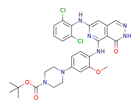 tert-butyl-4-(4-(7-(2,6-dichlorophenylamino)-4-oxo-3,4-dihydropyrido[3,4-d]pyridazin-5-ylamino)-3-methoxyphenyl)piperazine-1-carboxylate