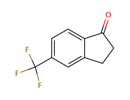 Molecular Structure of 150969-56-5 (5-(Trifluoromethyl)-1-indanone)