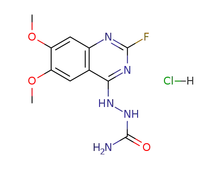 Molecular Structure of 134749-26-1 (2-(2-fluoro-6,7-dimethoxyquinazolin-4-yl)hydrazinecarboxamide hydrochloride)