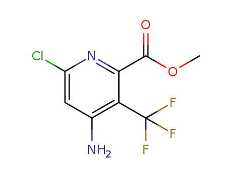 Molecular Structure of 1350828-13-5 (4-amino-6-chloro-3-trifluoromethyl-pyridine-2-carboxylic acid methyl ester)